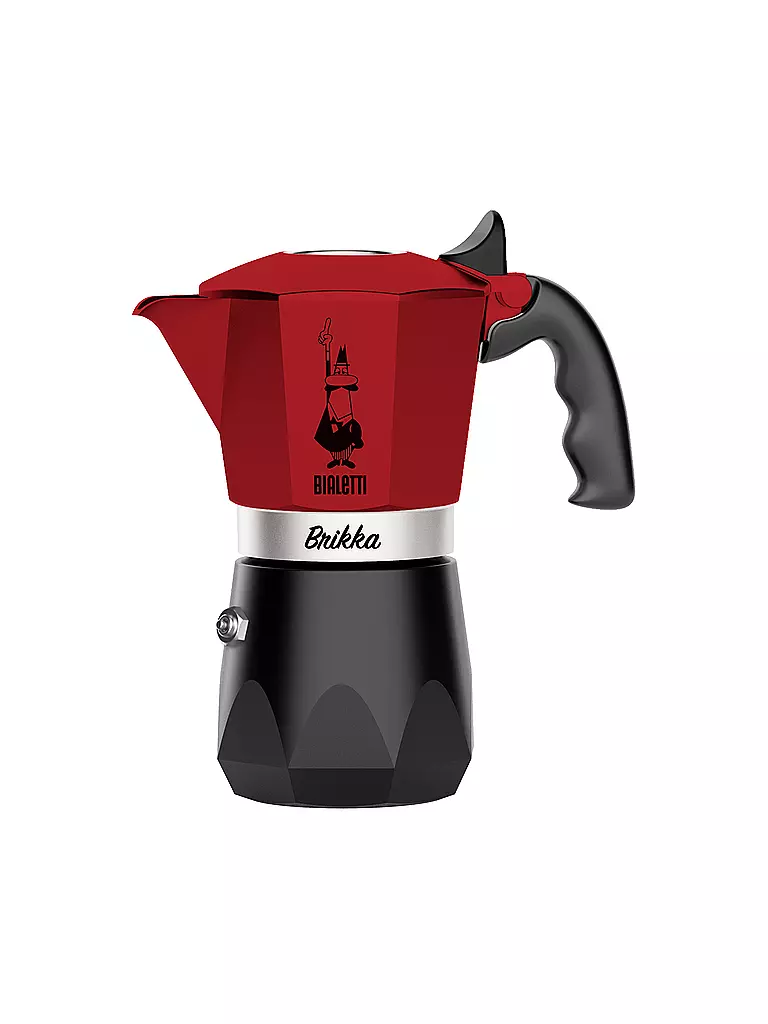 BIALETTI Espressokocher BRIKKA 2 Tassen Rot Schwarz Rot